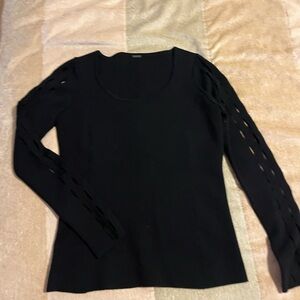 Elie Tahari Black Long Sleeve Top with Cut-Out Details